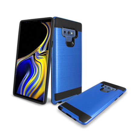 Samsung Galaxy Note9 Metal Brush Case Hot Blue