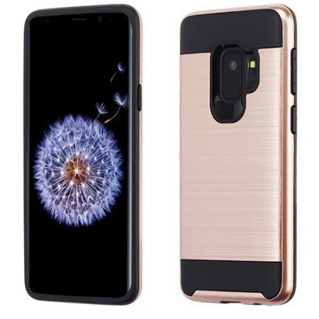 Samsung Galaxy S9+ Metal Brush Case Rose Pink