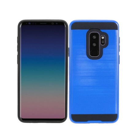 Samsung Galaxy S9+ Metal Brush Case Hot Blue