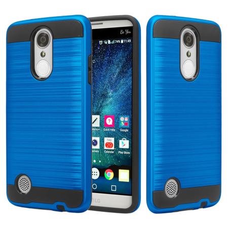 LG K8/K9 Metal Brush Case Hot Blue