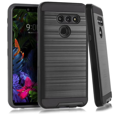 LG G8 ThinQ Metal Brush Case Black 