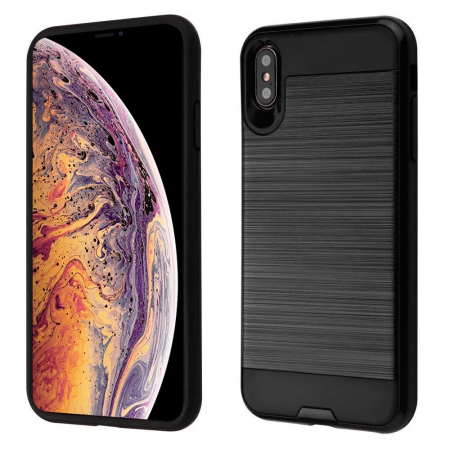 Apple iPhone X /XS Max Metal Brush Case Black 