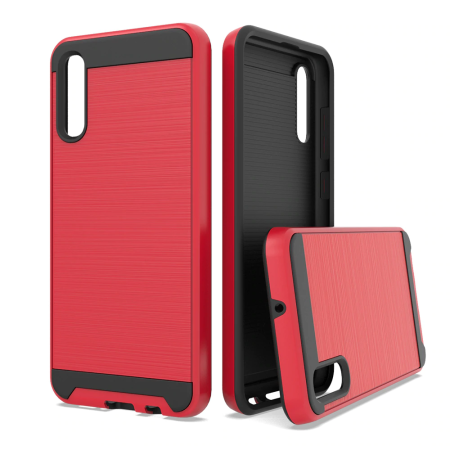 Samsung Galaxy A70 Metal Brush Case RED