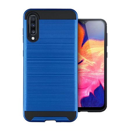 Samsung Galaxy A70 Metal Brush Case Hot Blue