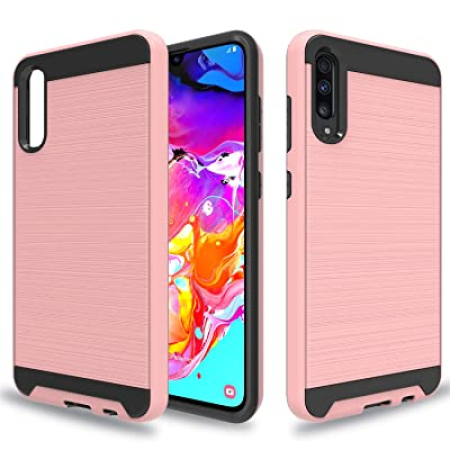 Samsung Galaxy A70 Metal Brush Case Light Pink