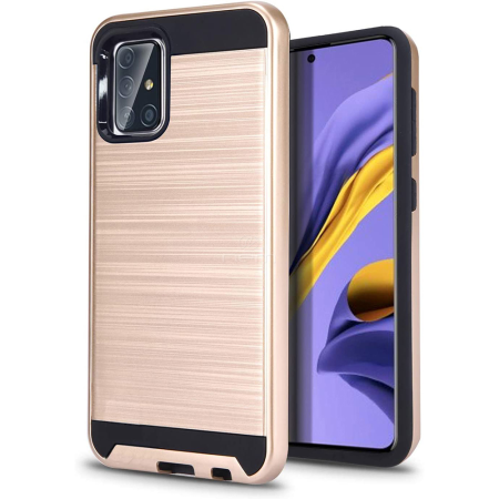 Samsung Galaxy A71 Metal Brush Case Gold