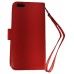 Apple iPhone 6 Plus ONLY Bi-Card  Leaves Magnetic Detachable Leather Wallet Case RED