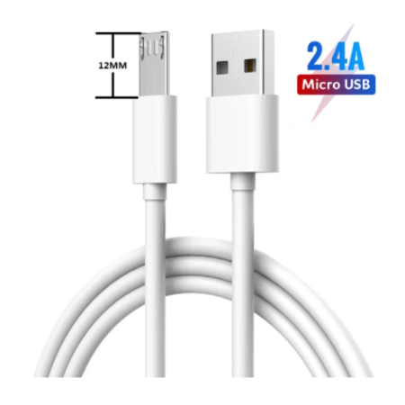 Micro USB Data Cable 1 M White ( Long Pin )